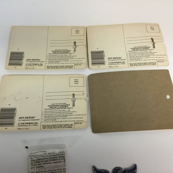 VTG Lot of Joy Patches Iron-On Sew Jean Patches Eagle Bull 70's Post Cards NOS - Picture 7 of 9